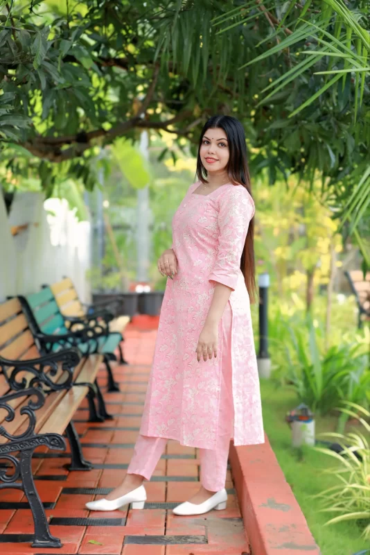 Light pink co-ord set for women – stylish two-piece outfit for casual and party wear.
