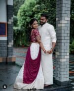 Pure silk dhavani for bridal and festive occasions